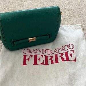 Gianfranco Ferre Green Crossbody Bag with Gold Hardware
